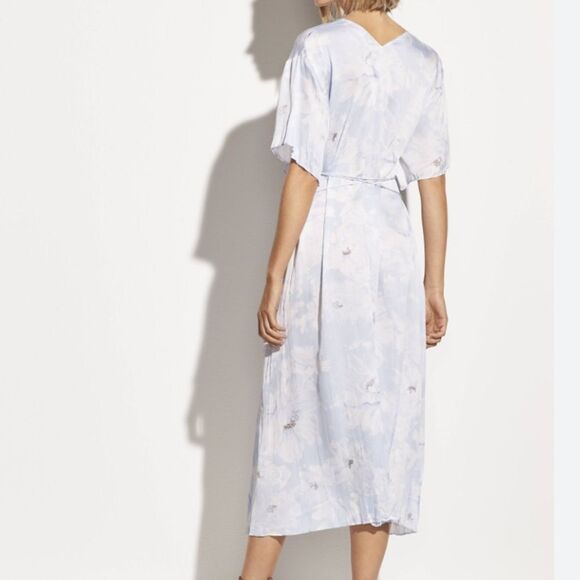 Vince Painted Magnolia V-Neck Midi Dress in Size XL - Picture 2 of 15